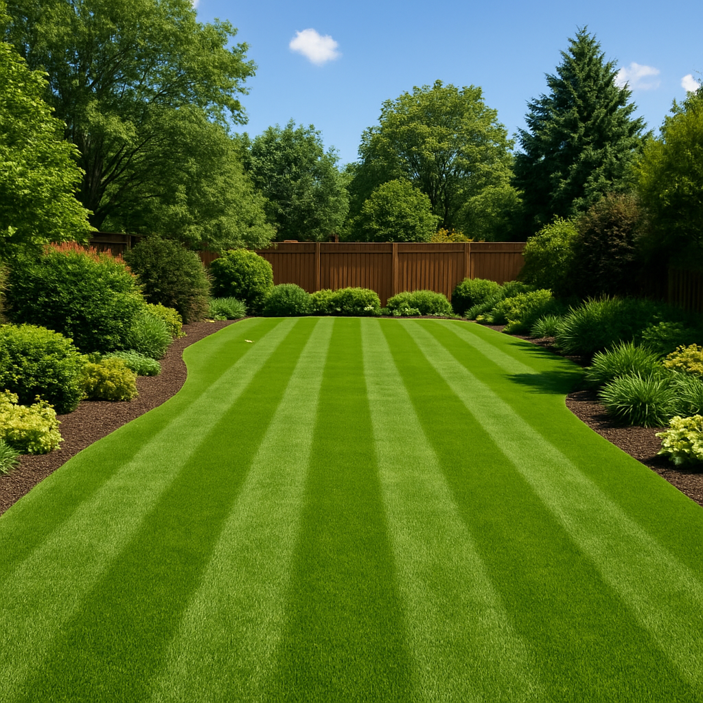 Manicured backyard with clean borders